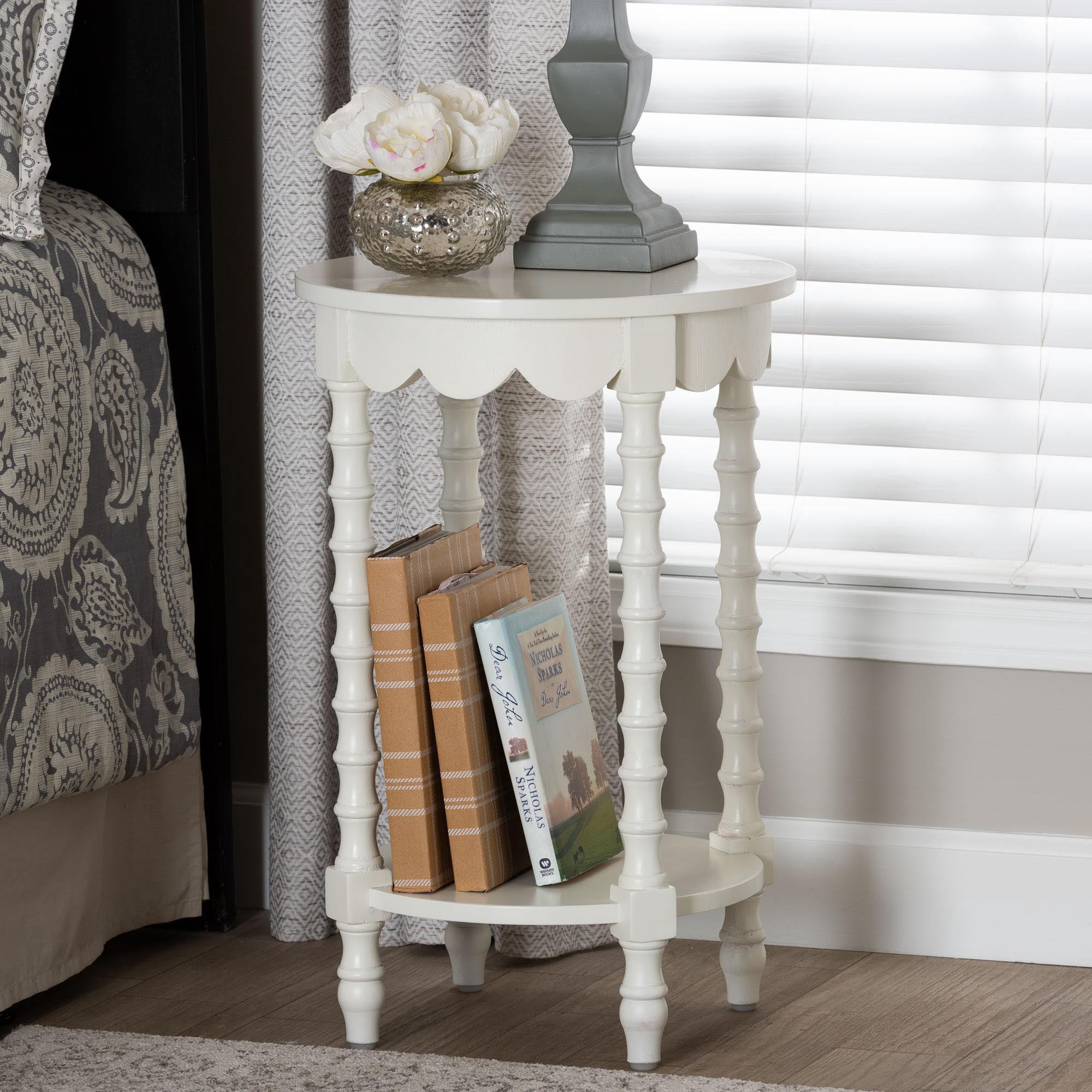 bali & pari Sally Mid-Century Nightstand, White