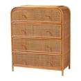 thumbnail image 1 of bali & pari Sampit Rattan 4-Drawer Storage Cabinet - Handwoven Cane Unit, 1 of 6