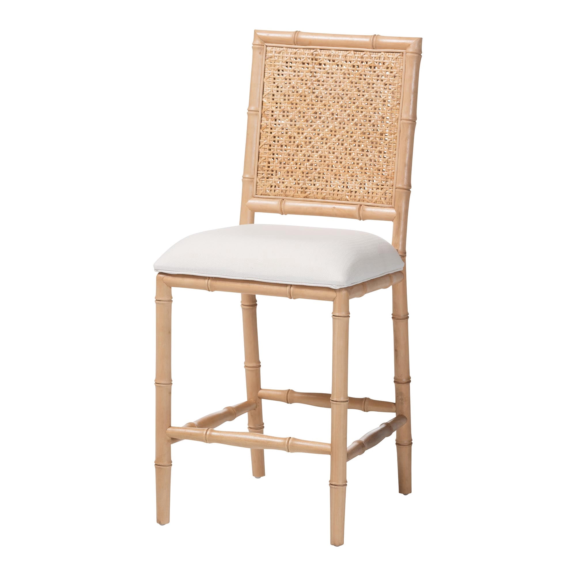bali & pari Sandy Boho Counter Stool, Counter Height, Acacia Brown
