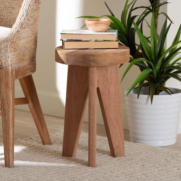 bali & pari Sayen Rustic Footstool, Natural Brown