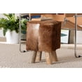 thumbnail image 1 of Scotlyn Genuine Goat Leather Footstool, 1 of 3