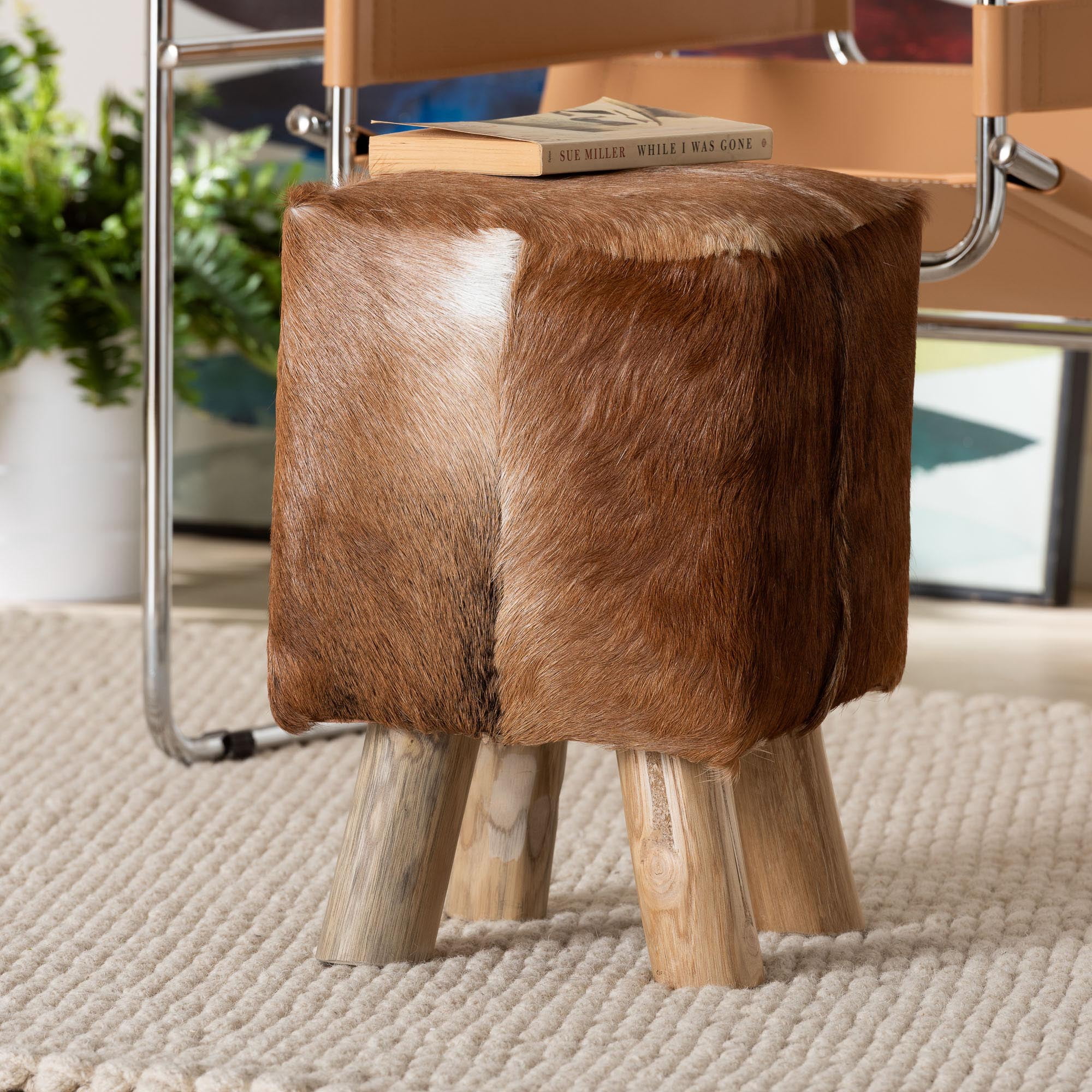 bali & pari Scotlyn Traditional Footstool, Brown