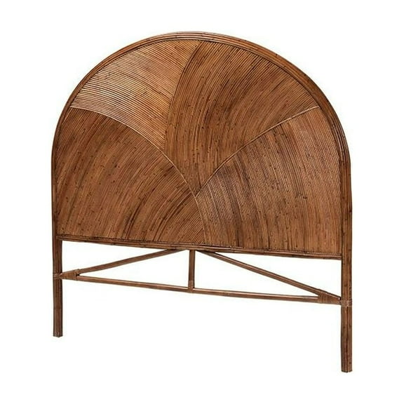 bali & pari Seana Bohemian Dark Brown Rattan Queen Size Standalone Headboard