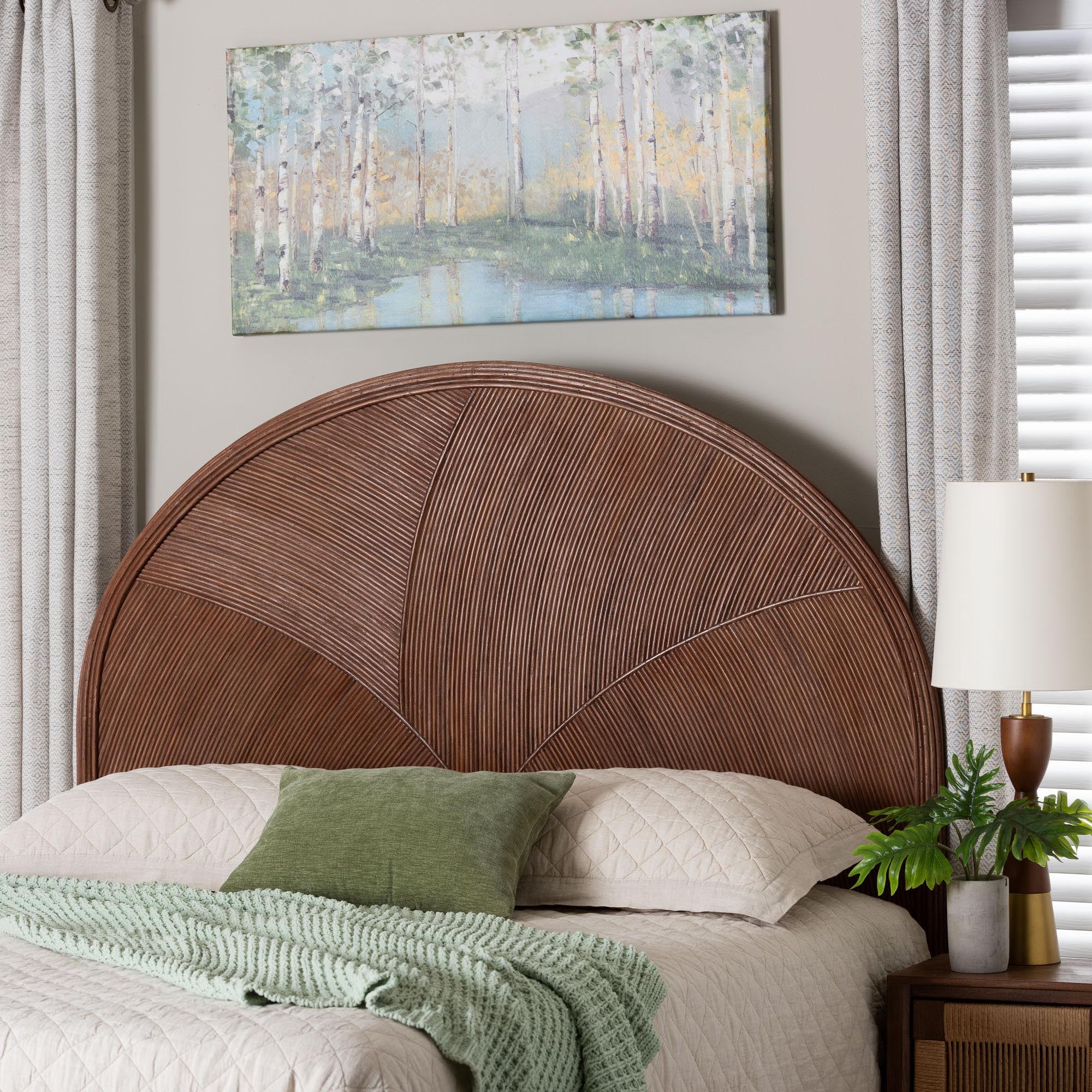 bali & pari Seana Boho Standalone Headboard, Queen, Dark Brown