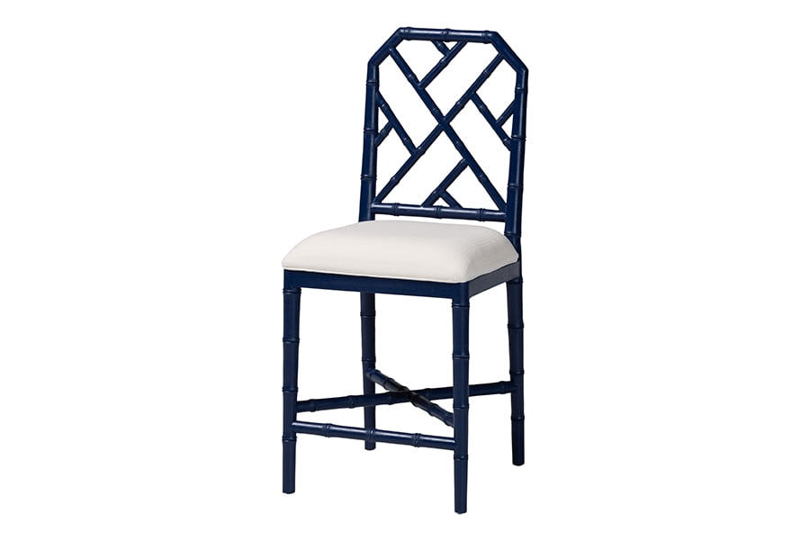 bali & pari Sergio Boho Counter Stool, Counter Height, Navy Blue