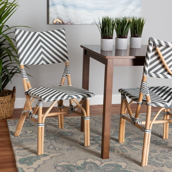 bali & pari Shai Rattan French Provincial Dining Chair, Natural Brown