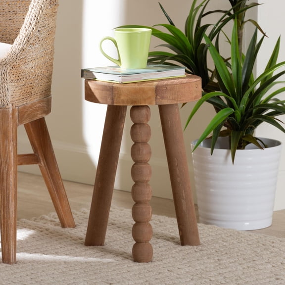 bali & pari Sihu Rustic Footstool, Natural Brown