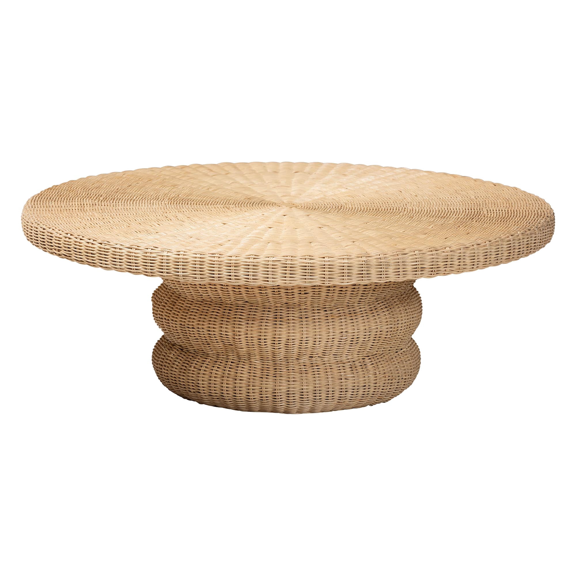 bali & pari Silvia Boho Coffee Table, Natural Rattan