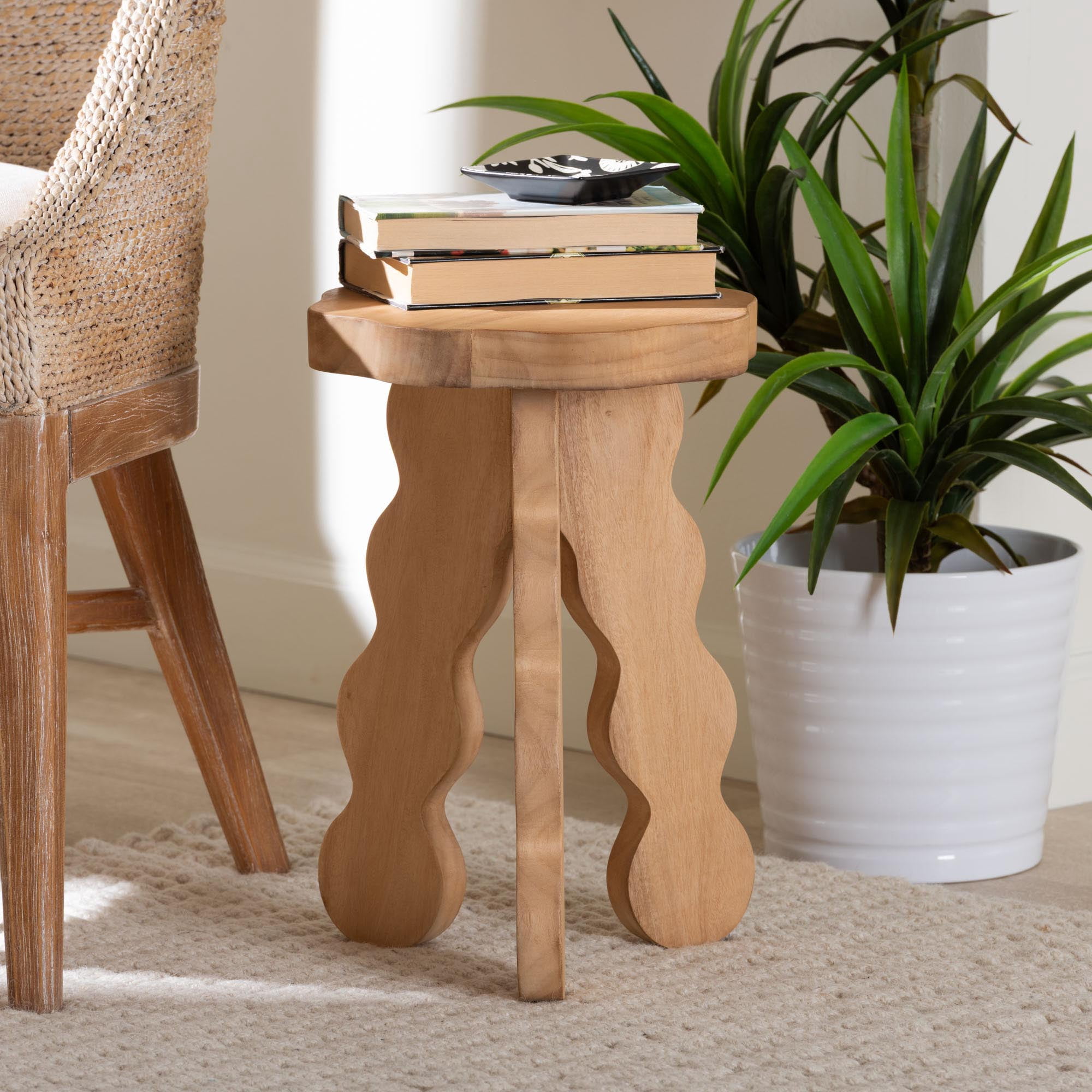 bali & pari Sino Rustic Footstool, Natural Brown