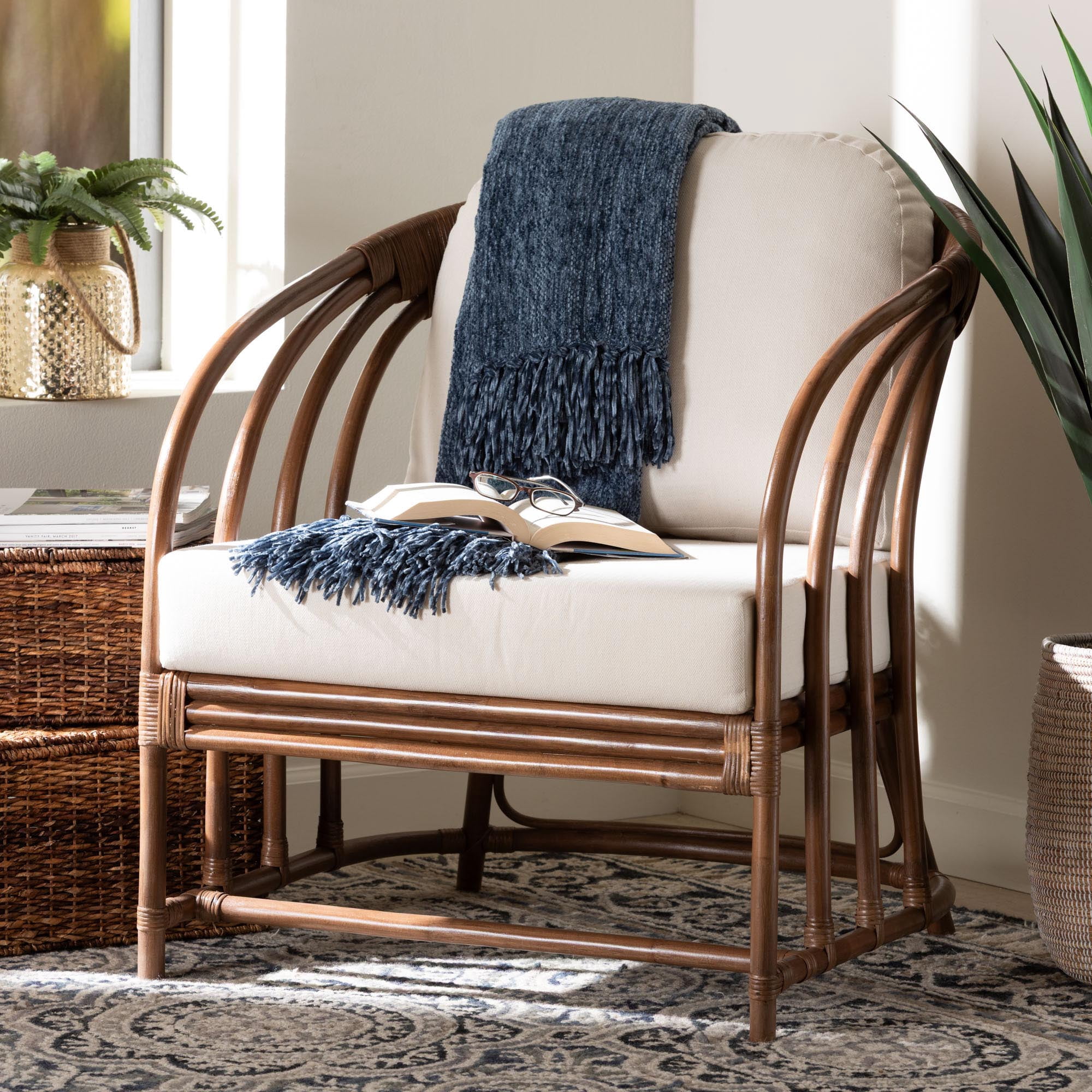 bali & pari Stan Boho Armchair, Light Brown