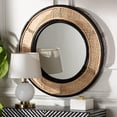 thumbnail image 1 of bali & pari Tacita Modern Bohemian Two-Tone Black and Natural Brown Rattan Accent Wall Mirror, 1 of 4