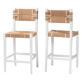 thumbnail image 1 of bali & pari Talli Paper Loom and White Mahogany Wood 2-Piece Bar Stool Set, 1 of 6