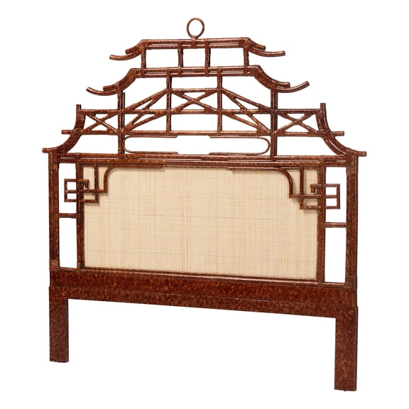 bali & pari Tamiko Boho Standalone Headboard, Queen, Marbled Tortoise Brown