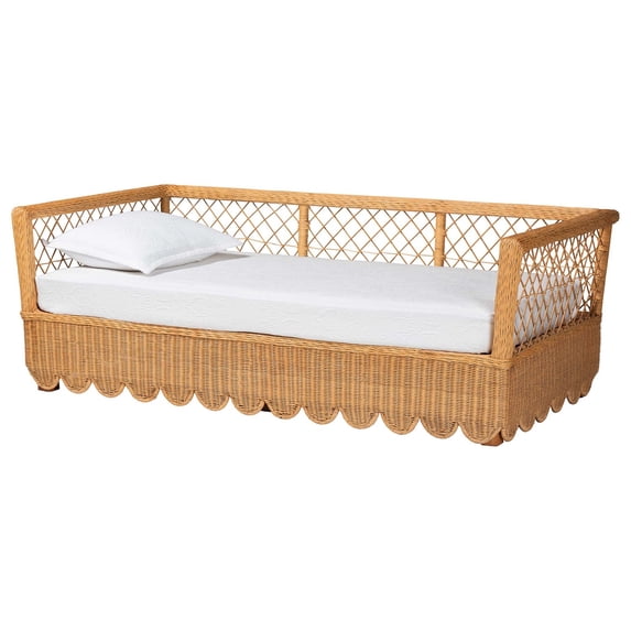 bali & pari Teresa Natural Rattan Daybed Handwoven Sofa Bed Frame Twin ...