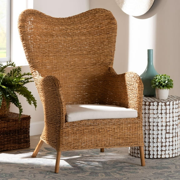 bali & pari Terra Boho Arm Chair, Light Honey