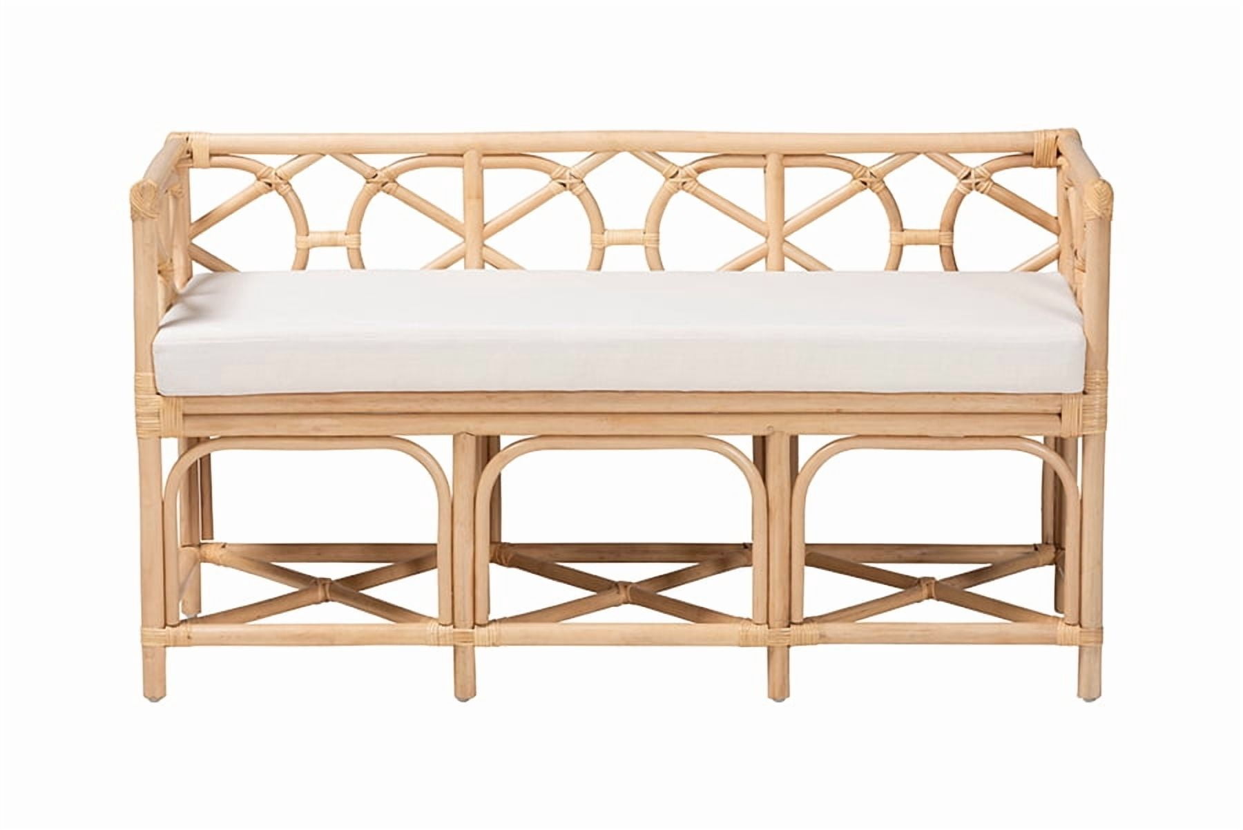 bali & pari Theo Boho Bench, Natural Rattan