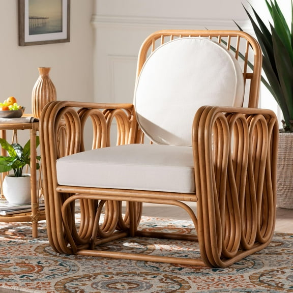 bali & pari Tiramisu Boho Arm Chair, Light Honey