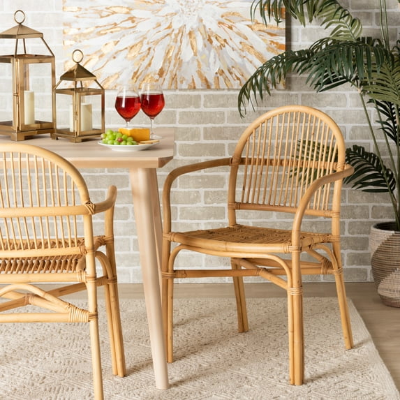 bali & pari Tugera Rattan BOHO Dining Chair, Natural Brown