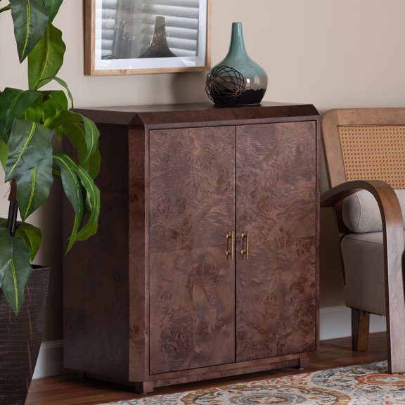 bali & pari Valora Modern Storage Cabinet, Dark Walnut