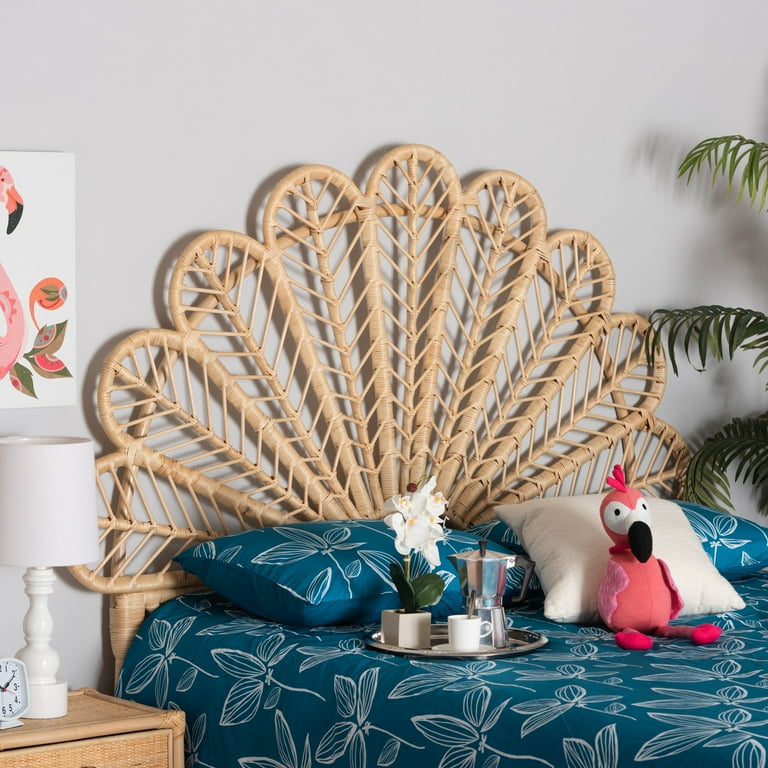 Rattan petal headboard discount
