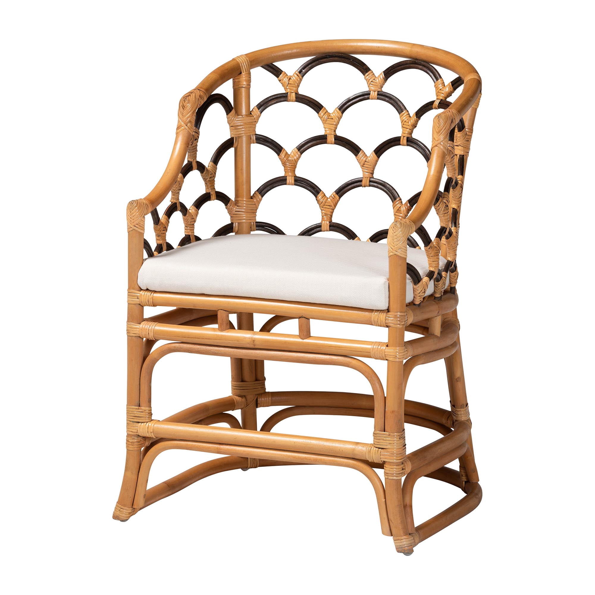 bali & pari Veneto Boho Dining Chair, Dining Height, Light Honey