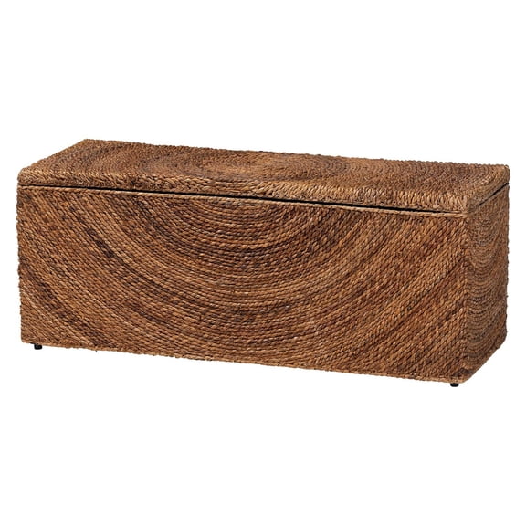 bali & pari Verino Handwoven Seagrass Storage Bench with Removable Lid