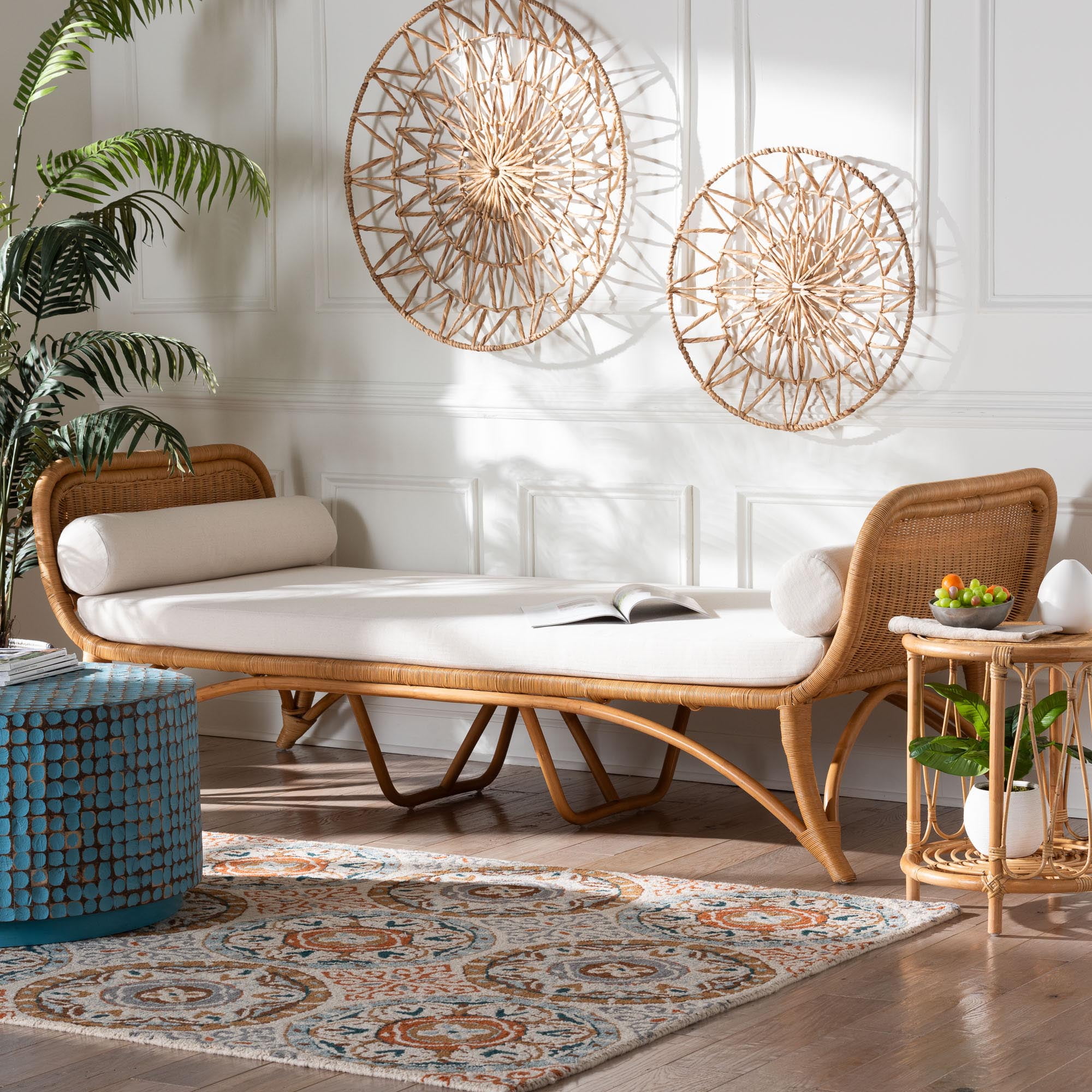 bali & pari Veve Boho Daybed, Light Honey