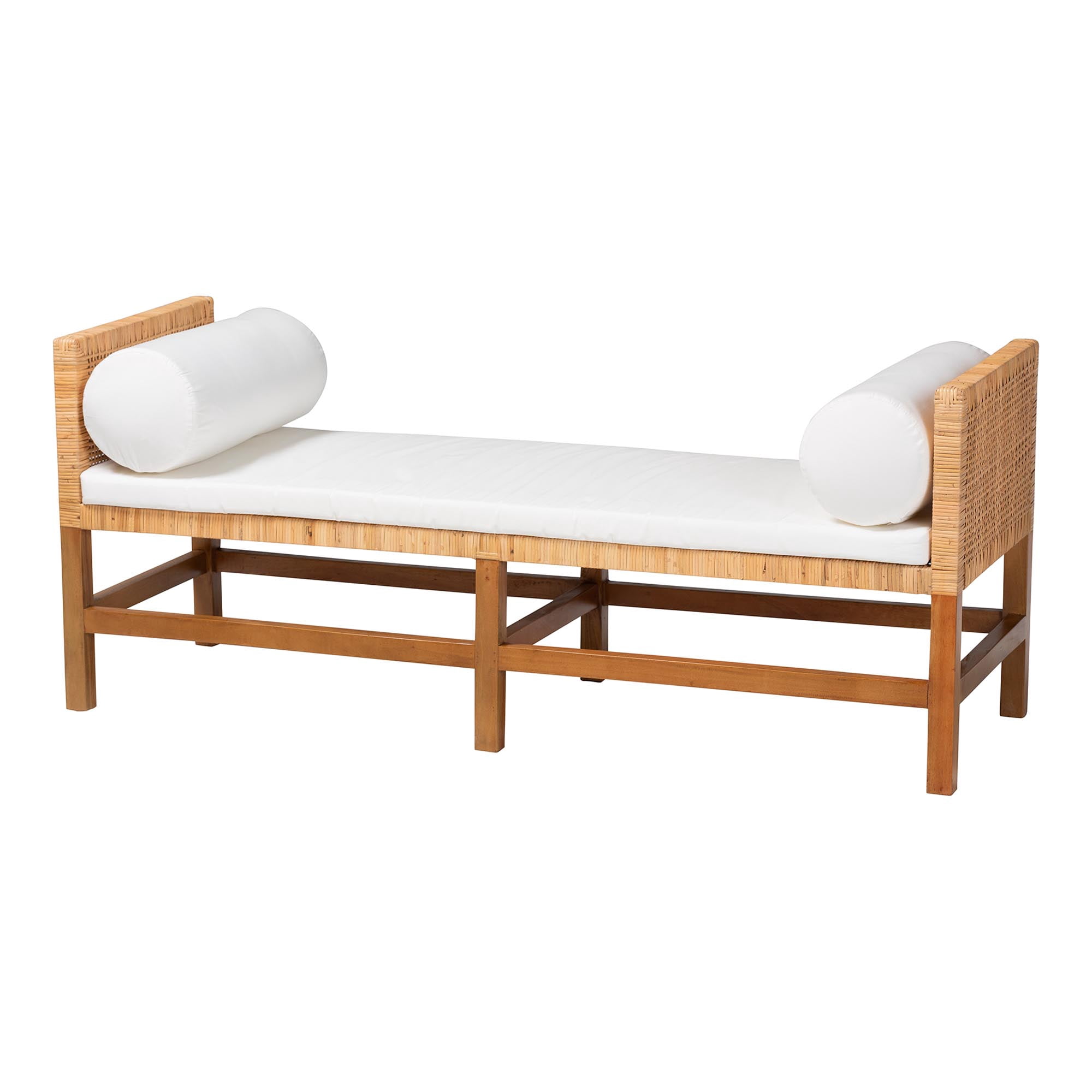 bali & pari Vivan Boho Accent Bench, Natural Rattan