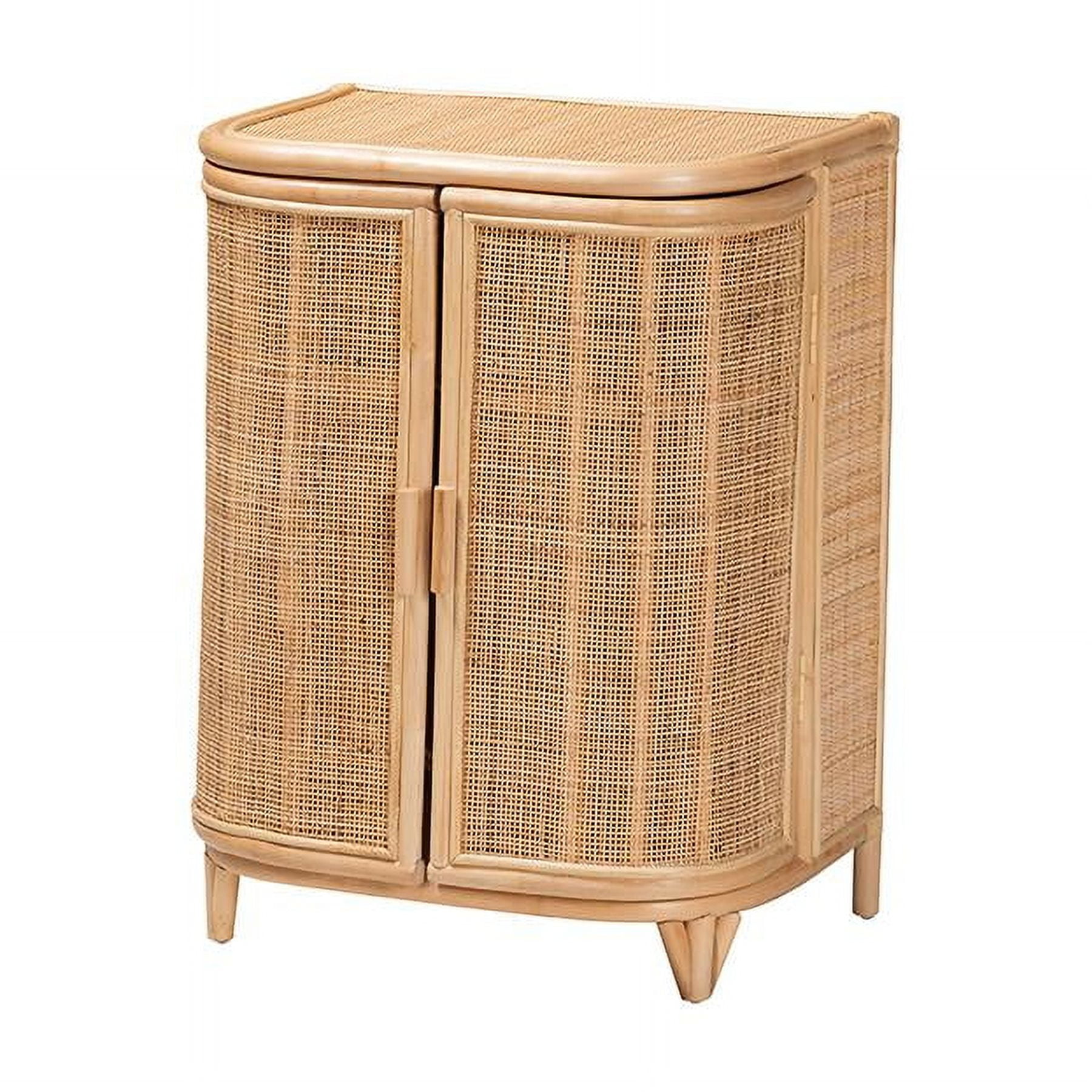 Yanka Natural Rattan Bohemian Storage Cabinet with Shelves
