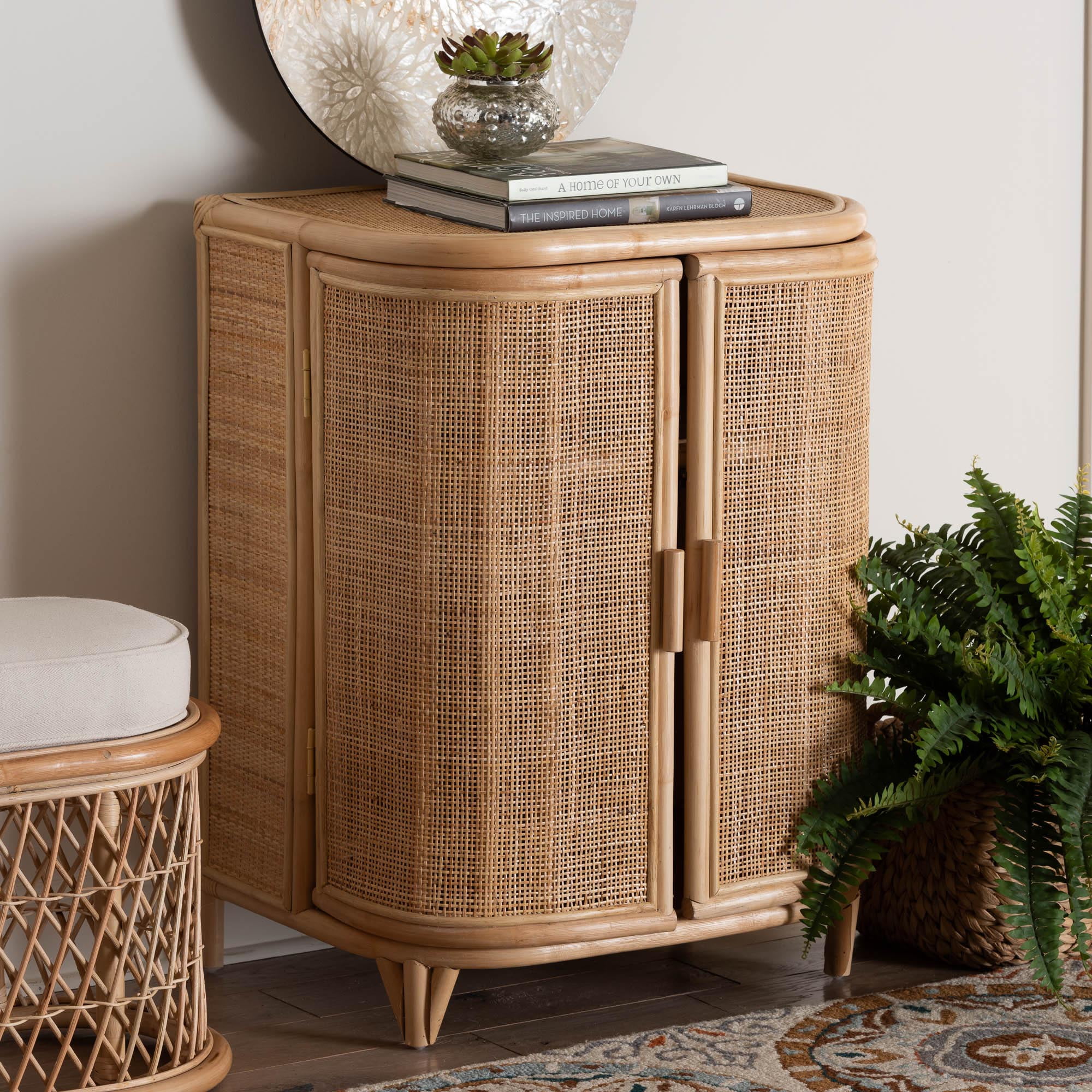 bali & pari Yanka Boho Storage Cabinet, 2-Door, Natural - Walmart.com
