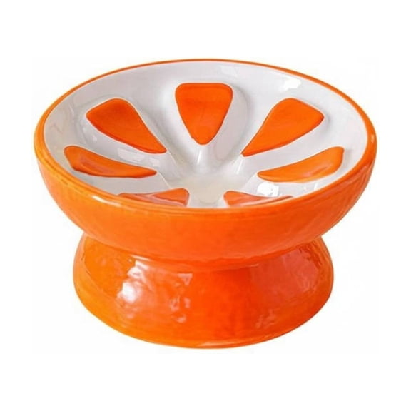 balikha 1 Slow Feeder Cat Bowl Tilted Ceramic Raised Dish Ergonomic Posture Anti Overeating for Indoor Felines