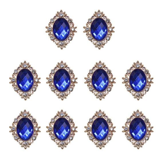 balikha 10 Pieces Crystal Buttons Flat Back Embellishments Glue On Embellishments Rhinestone Buttons Sparkling Acrylic Alloy Material Suitable for phone case 30x25mm