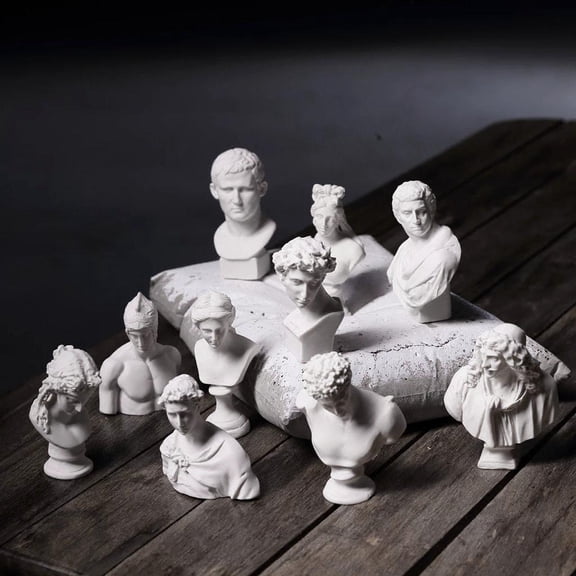 balikha 10 Pieces Famous Sculpture Plaster Bust Statue Greek Mythology Figurine Gypsum Portraits Drawing Practice Crafts Home Decor