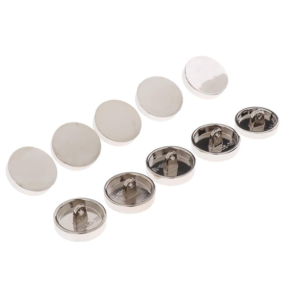 balikha 10 Pieces Metal Shank Buttons 1-hole Sewing Button DIY Garment Fastening - Sliver, 25mm
