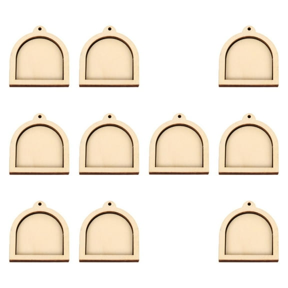 balikha 10 Pieces Mini Embroidery Hoop for DIY Jewelry Pendant and Keychain Quilting Arched Shape