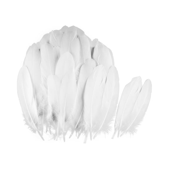 balikha 100Pcs Crafts Feathers Faux Creative Ornament Artificial Feather Handicraft Accessories for Jewelry Making Decor White