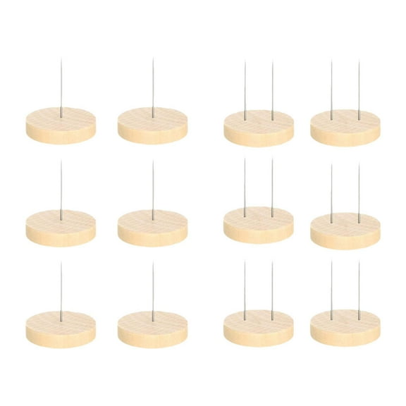 balikha 12x Doll Stands Craft Decoration Round Base Portable DIY Wooden Base Support