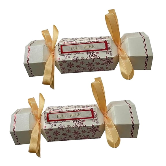 balikha 2 Pieces Christmas Surprise Money Pull Pouch Xmas Money Box 25x12cm for Kids and Friends Multipurpose Accessories Candy Shape White