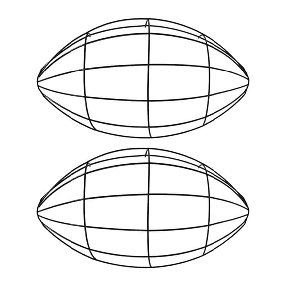 balikha 2 Pieces Football Wreath Form Wire Frame Floral Arrangement Metal Garland For DIY Craft Projects Suitable for Outdoor Sports Events Home Decoration