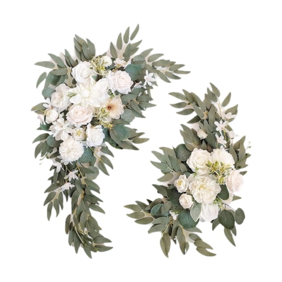 balikha 2 Pieces Wedding Arch Flowers Kit Artificial Flower Arrangement Centerpiece Artificial Flower Floral Swag for Reception Party