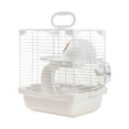 thumbnail image 1 of balikha 2 Tiers Hamster Cage Enclosure Portable for Mouse Rat with Water Bottle, Food Bowl High Chassis Design Versatile 7.4x9x11inch White, 1 of 9