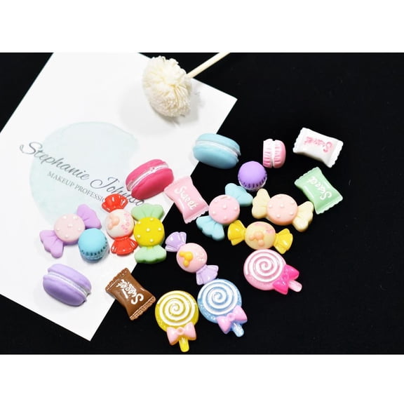 balikha 20 Pieces 3D Phone Case Resin Flat Back Cabochons Decoration, Flatback Embellishment Buttons for DIY Craft Scrapbooking Ornament Handmade Hair Bows Clothes Decorations