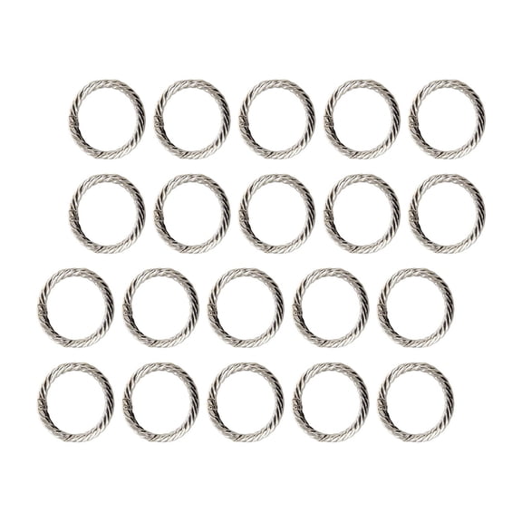 balikha 20 Pieces Spring Rings Buckles Round Carabiner Clips Snaps Elegant Portable Clamp Clasps Metal Spring Coils for Purse Handbag Sliver