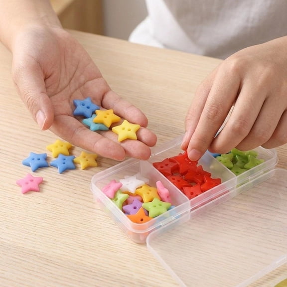 balikha 200 Pieces Sewing Button Mini Craft Button Doll Clothes Fastener Handmade Ornament Mixed Color PP Material Suitable for Cardmaking Doll Clothes Group Crafting 18.5mm
