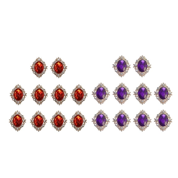 balikha 20x DIY Round Bling Flatback Buttons, Embellishments for Crafting, Jewellery Making Clothes, Phone Case Making, Bags Ornaments, Scrapbook, Card Making , Dark Purple Red