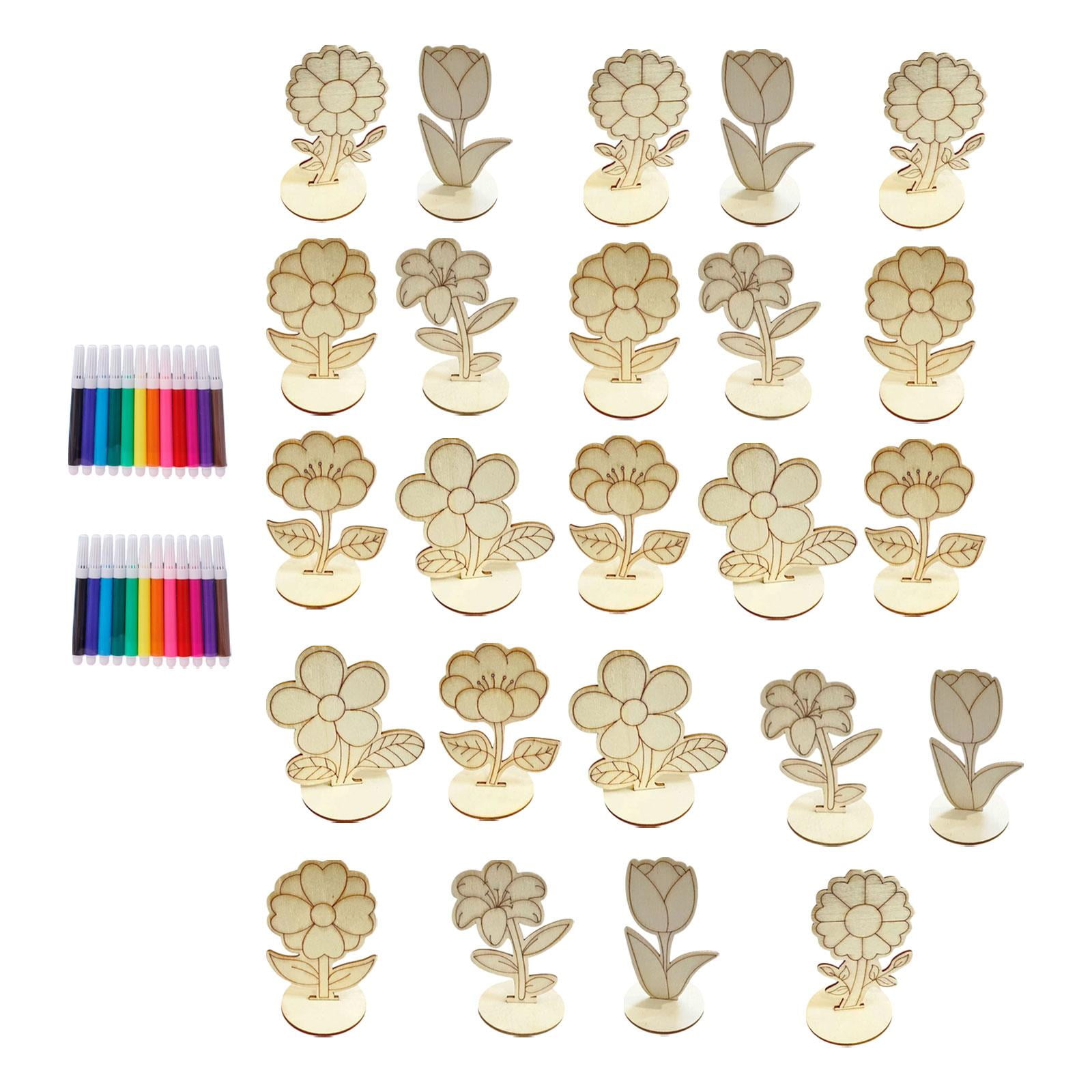 balikha 24 Pieces for Kids Early Education Toy Decoration Ornaments DIY Coloring Toy Kit Preschool Craft Material Kids