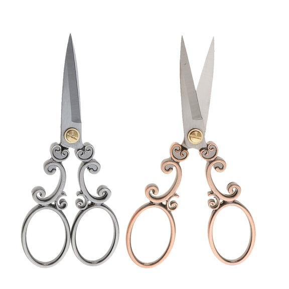 balikha 2Pcs Vintage Stainless Steel Tailoring Scissors Dressmaking Shears Hand Tools Cutting