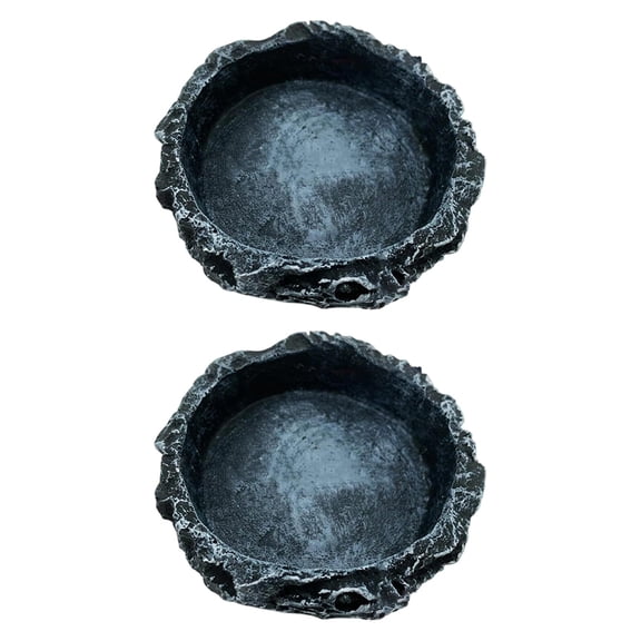 balikha 2pcs Reptile Days Days Food Bols Terrarium Decor Corner Small Food Plays Feeder for Frog Chameleon Gecko Lézard Amphibien Amphibien Round