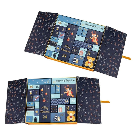 balikha 2x Christmas Calendar Gift Box 24 Boxes Christmas Toys for blue