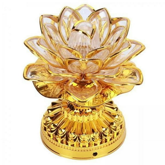 balikha 2xPortable Lotus Lamp Light for Temple Home Decor without music